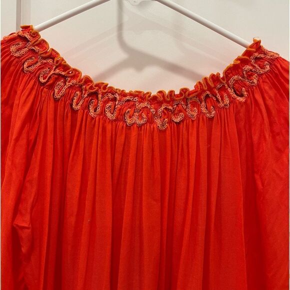 Poupette St Barth Embroiderer Off the Shoulder Coral Top.Size M - Picture 10 of 14